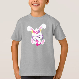 Valentijnsdag Bunny, Witte Bunny, Hart, Glazen T-shirt