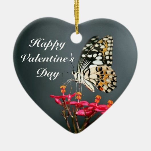 Valentijnsdag Butterfly Heart Ornament (Voorkant)