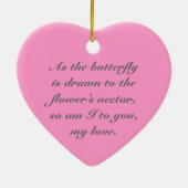 Valentijnsdag Butterfly Heart Ornament (Achterkant)