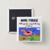 Valentijnsdag Button (3) - Romantisch Macho-Pig (Voorkant /achterkant)