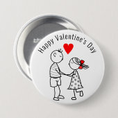 Valentijnsdag Button Cute Couple Add Name/Text (Voorkant /achterkant)