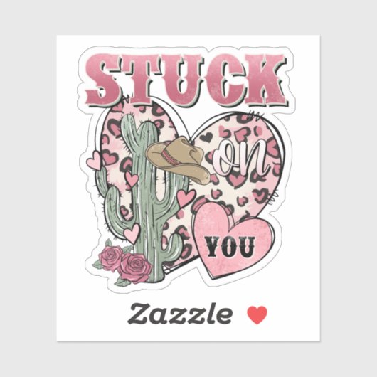 Valentijnsdag cactus harten vast op je sticker (Vel)