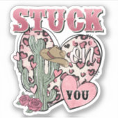 Valentijnsdag cactus harten vast op je sticker (Voorkant)