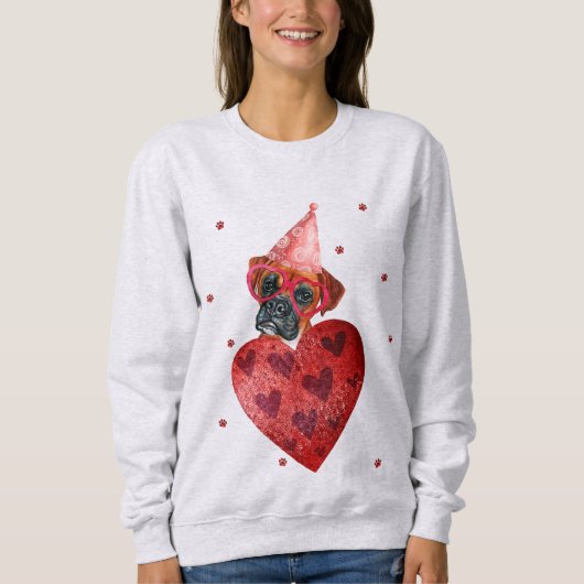 Valentijnsdag Cadeau Boxer Hond Trui (Voorkant)