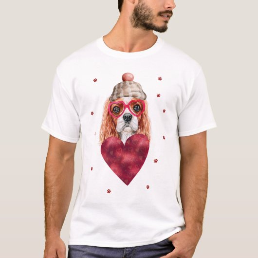 Valentijnsdag Cadeau Cavalier King Spaniel Hond T-shirt (Voorkant)