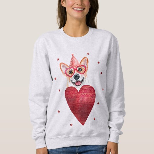 Valentijnsdag Cadeau Corgi Hond Trui (Voorkant)