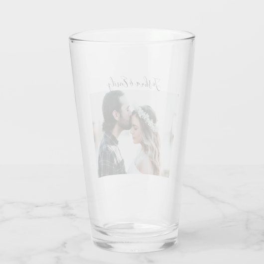 Valentijnsdag cadeau Couple Photo Beer Glass Glas (Achterkant)