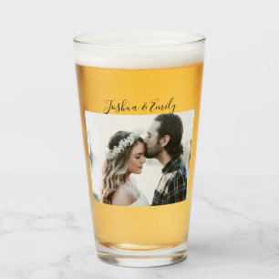 Valentijnsdag cadeau Couple Photo Beer Glass Glas