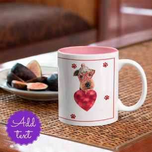 Valentijnsdag Cadeau Hond Airedale Terrier Tweekleurige Koffiemok