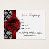 Valentijnsdag Cadeau Kaart Rood Rose Bloemen Damas (Achterkant)