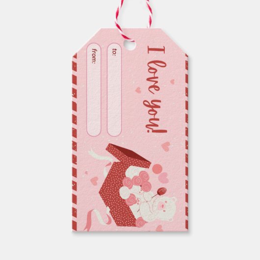 Valentijnsdag, cadeau labels, liefde, romantisch, cadeaulabel (Voorkant)
