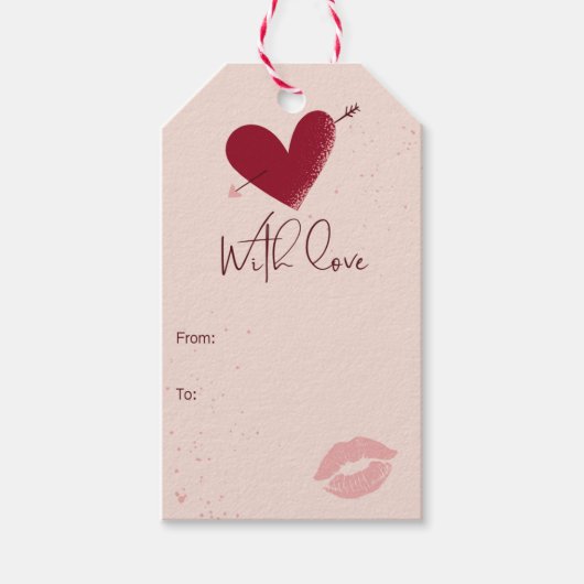 Valentijnsdag, cadeau labels, liefde, romantisch, cadeaulabel (Voorkant)