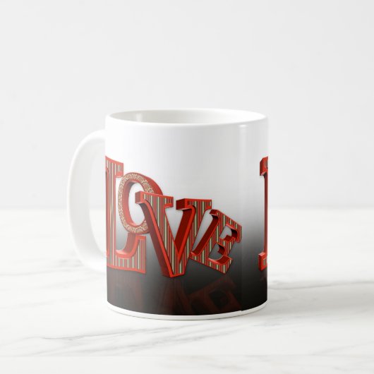 Valentijnsdag cadeau LOVE mok (Voorkant links)