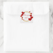 Valentijnsdag cadeau met gepersonaliseerde rode ha vierkante sticker (Tas)