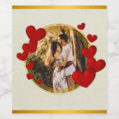 Valentijnsdag cadeau met gepersonaliseerde rode ha wijn etiket (Enkel label)