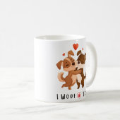 Valentijnsdag cadeau mok schattige honden paar (Voorkant rechts)