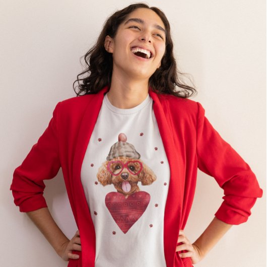 Valentijnsdag Cadeau Poodle Hond T-shirt
