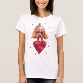 Valentijnsdag Cadeau Poodle Hond T-shirt (Voorkant)
