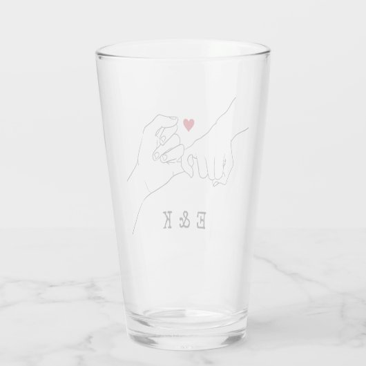 Valentijnsdag Cadeau Roze Belofte Koppel Cadeau Glas (Achterkant)