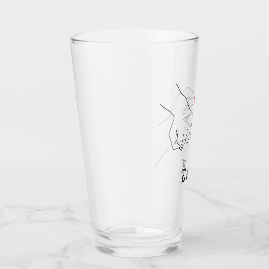 Valentijnsdag Cadeau Roze Belofte Koppel Cadeau Glas (Rechts)
