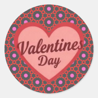 Valentijnsdag cadeau roze ronde sticker