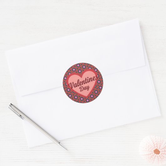 Valentijnsdag cadeau roze ronde sticker (Envelop)