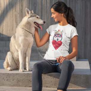 Valentijnsdag Cadeau Siberische Husky Hond T-shirt