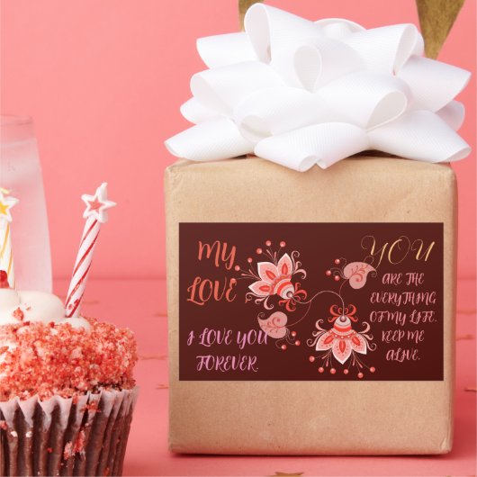 VALENTIJNSDAG CADEAU VOOR VRIENDIN, VROUW, MAN RECHTHOEKIGE STICKER (Feest)