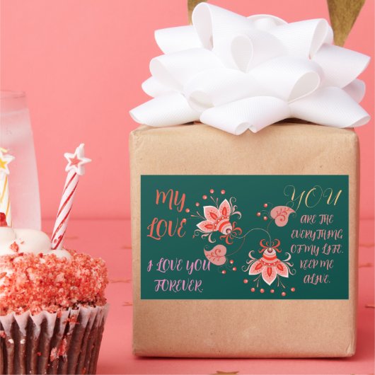 VALENTIJNSDAG CADEAU VOOR VRIENDIN, VROUW, MAN RECHTHOEKIGE STICKER (Feest)