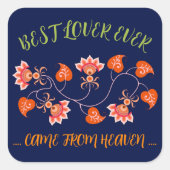 VALENTIJNSDAG CADEAU VOOR VRIENDIN, VROUW, MAN VIERKANTE STICKER (Voorkant)