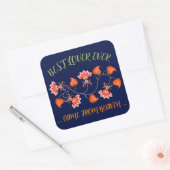 VALENTIJNSDAG CADEAU VOOR VRIENDIN, VROUW, MAN VIERKANTE STICKER (Envelop)