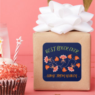 VALENTIJNSDAG CADEAU VOOR VRIENDIN, VROUW, MAN VIERKANTE STICKER