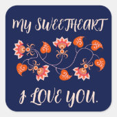 VALENTIJNSDAG CADEAU VOOR VRIENDIN, VROUW, MAN VIERKANTE STICKER (Voorkant)