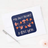 VALENTIJNSDAG CADEAU VOOR VRIENDIN, VROUW, MAN VIERKANTE STICKER (Envelop)