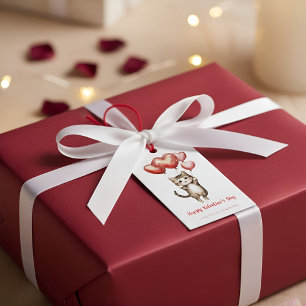 Valentijnsdag Cadeaubijschrift met Mooie Kat en Ha Cadeaulabel