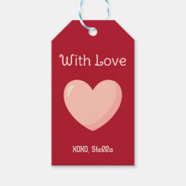 Valentijnsdag-cadeaubijsluiter met liefde  cadeaulabel