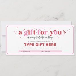 Valentijnsdag Cadeaubon Certificaat Sjabloon Kaart