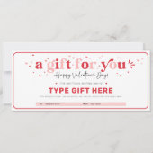 Valentijnsdag Cadeaubon Certificaat Sjabloon Kaart (Voorkant)