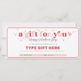Valentijnsdag Cadeaubon Certificaat Sjabloon Kaart