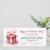 Valentijnsdag cadeaubon kaart (Staand voorkant)