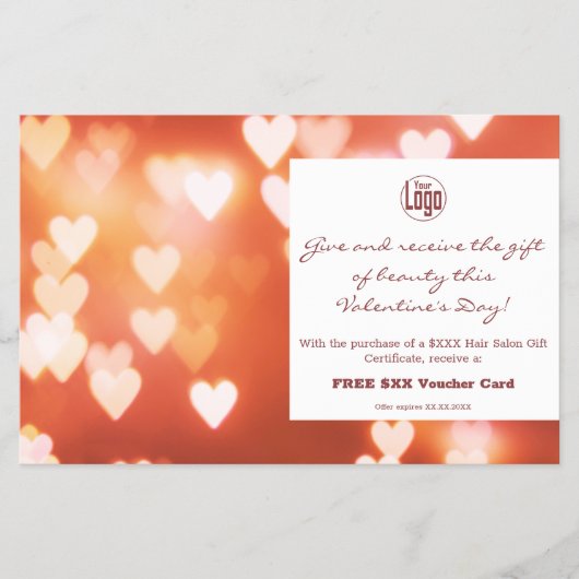 Valentijnsdag Cadeaubon Reclamebrochure Flyer (Voorkant)