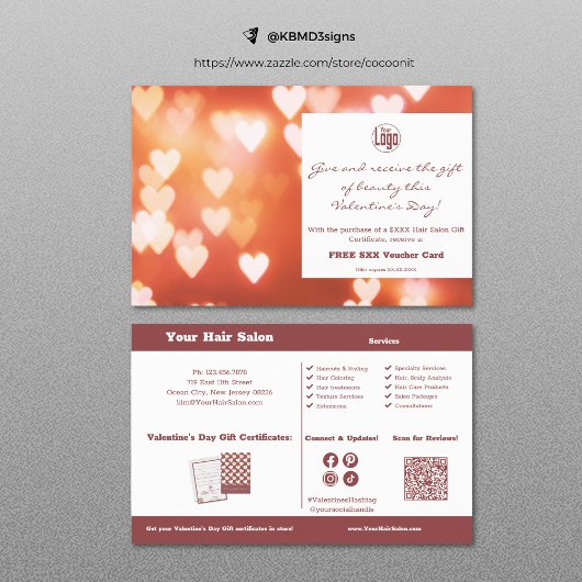 Valentijnsdag Cadeaubon Reclamebrochure Flyer