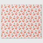 Valentijnsdag Cadeaupapier Cute Strawberry Liefde (Vlak)
