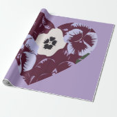 Valentijnsdag cadeaupapier Hart van Viooltjes (Uitgerold)