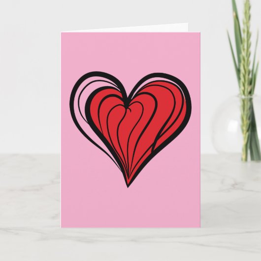 Valentijnsdag Cadeaus - Rode Hart - Feestdagen Kaart (Voorkant)