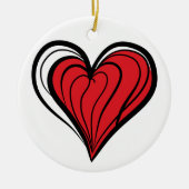 Valentijnsdag Cadeaus - Rode Hart -  Keramisch Ornament (Voorkant)