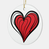 Valentijnsdag Cadeaus - Rode Hart -  Keramisch Ornament (Links)