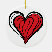 Valentijnsdag Cadeaus - Rode Hart -  Keramisch Ornament (Achterkant)