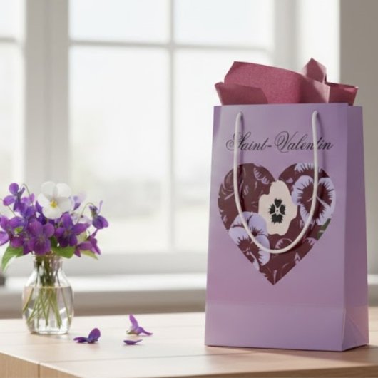 Valentijnsdag Cadeautas Hart van Viooltjes