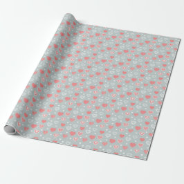 Valentijnsdag-cadeauverpakking – Hartpatroon Roman Cadeaupapier